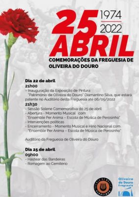 25 de abril – Comemorações da Freguesia de Oliveira do Douro