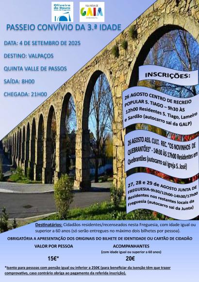 PASSEIO CONVÍVIO DA 3.ª IDADE